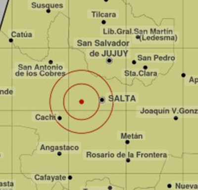 Un sismo de 3.3 grados se sintió durante la madrugada en distintos puntos de&nbsp;Salta